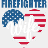 Firefighter Wife US Flag Heart - Fire Department DTF Transfers ready2transfer Light Color Design (See Imaging)