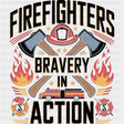 Firefighters Bravery In Action - Fire Department DTF Transfers ready2transfer Dark Color Design (See Imaging)