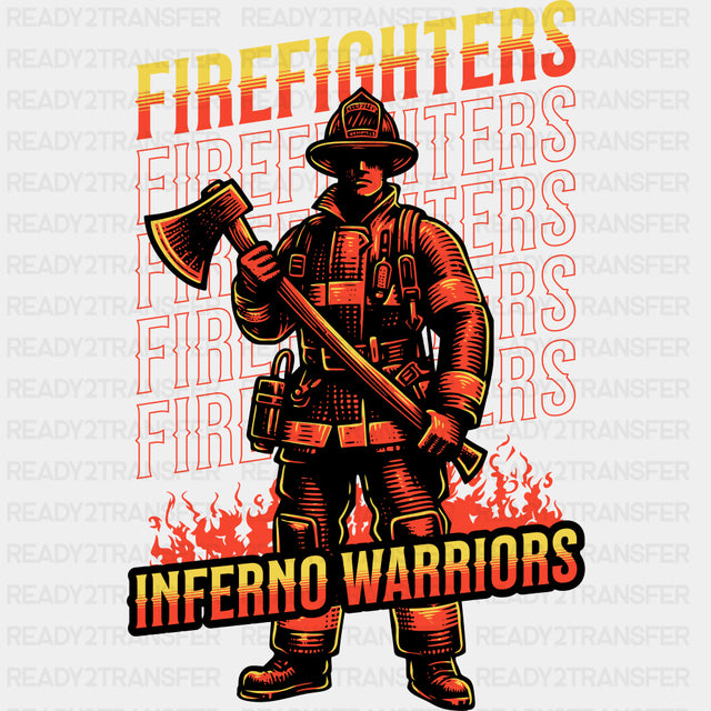 Firefighters, Inferno Warriors - Fire Department DTF Transfers ready2transfer Dark Color Design (See Imaging)