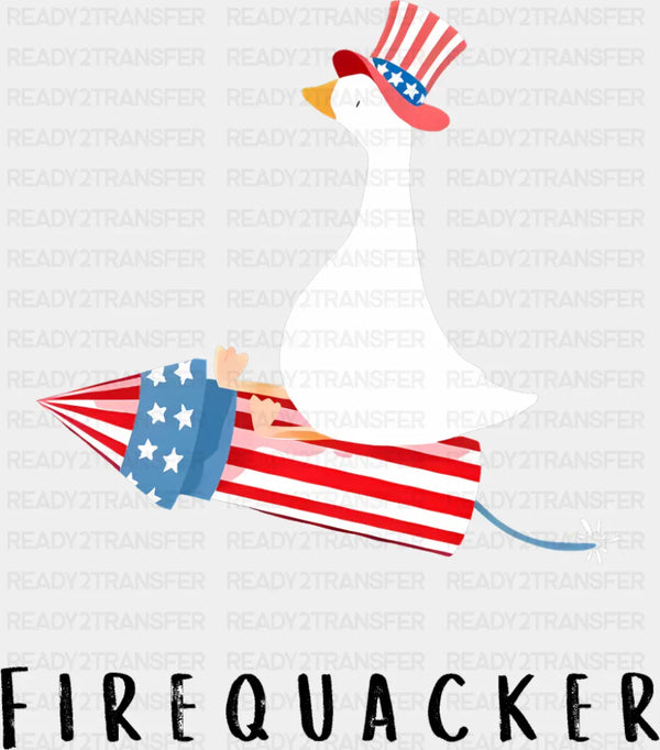 Firequacker Duck Design - 4th Of July DTF Transfer