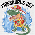 Firesaurus Rex - Fire Department DTF Transfers ready2transfer Dark Color Design (See Imaging)