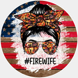 Firewife Circular US Flag Design - Fire Department DTF Transfers ready2transfer Light Color Design (See Imaging)