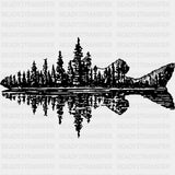 Fish Scenery - Fishing DTF Transfers - Adult Unisex - S & M (10’’) / Dark Color Design (See Imaging)