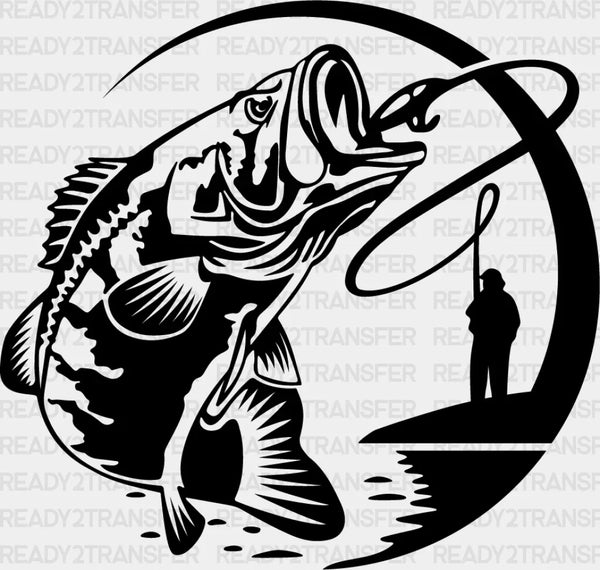 Fish Trying To Catch The Bait Design - Fishing DTF heat transfer