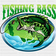 Fishing Bass, Green Design - Fishing DTF Transfers ready2transfer