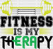 Fitnnes Is My Therapy - Gym DTF Heat Transfer ready2transfer Black
