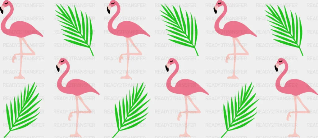 Flamingoes & Leaves - General Cup Wrap UV Sticker Permanent UV DTF Decal