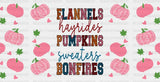 Flannels Hayrides Pumpkins - Fall Cup Wrap Uv Sticker Permanent Dtf Decal
