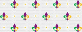 Fleur-De-Lis And Flowers - Mardi Gras Cup Wrap Uv Sticker Permanent Dtf Decal