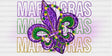 Fleur-De-Lis Mardi Gras - Cup Wrap Uv Sticker Permanent Dtf Decal