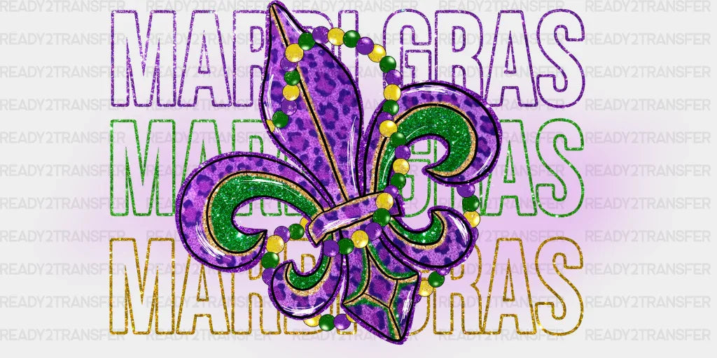 Fleur-De-Lis Mardi Gras - Cup Wrap Uv Sticker Permanent Dtf Decal