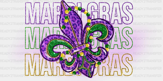 Fleur-De-Lis Mardi Gras - Cup Wrap Uv Sticker Permanent Dtf Decal