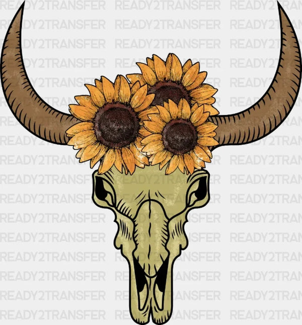 FLORAL BULL DTF Transfer