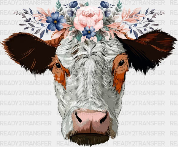 FLORAL COW DTF Transfer