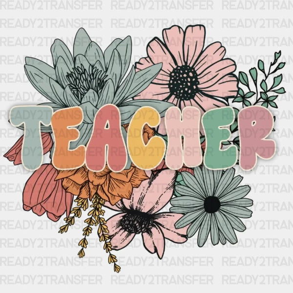 Floral Teacher DTF Transfer