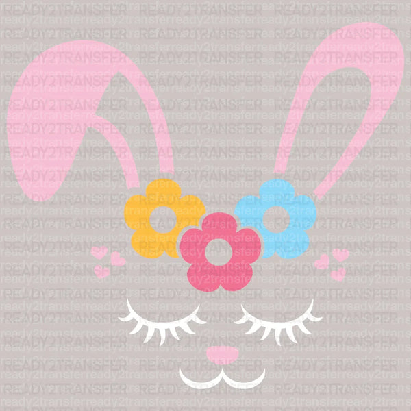 Flower Bunny Easter DTF Heat Transfer, Easter Design