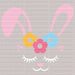 Flower Bunny Easter DTF Heat Transfer, Easter Design ready2transfer White