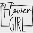 Flower Girl, Cursive B&W - Wedding Crew DTF Transfers ready2transfer Dark Color Design (See Imaging)