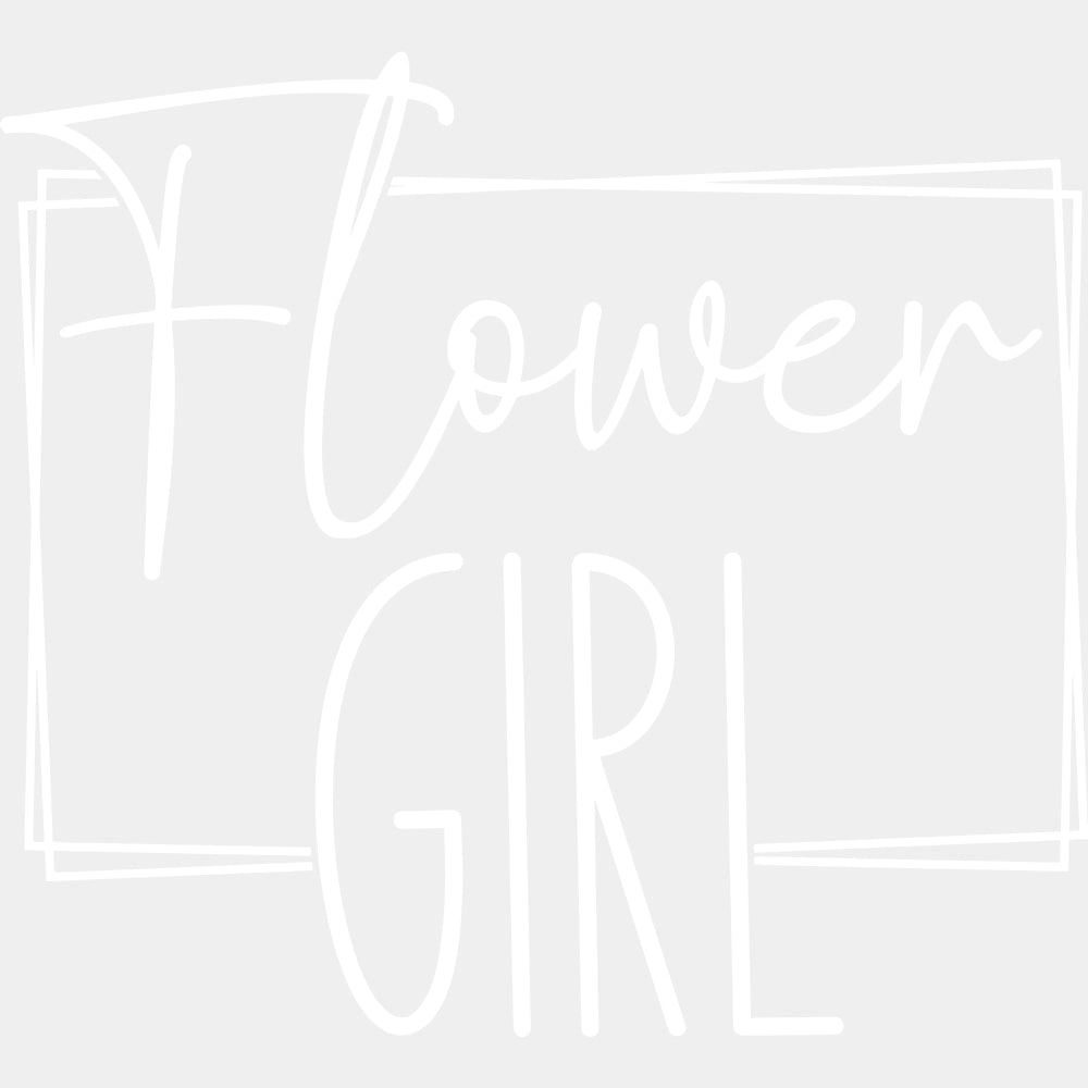 Flower Girl, Cursive B&W - Wedding Crew DTF Transfers ready2transfer Light Color Design (See Imaging)