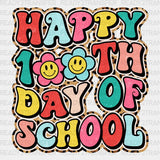 Flower Smiley Face 100Th Day Dtf Transfer