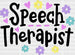 Flower Speech Therapist Design - Therapist DTF Heat Transfer ready2transfer Black