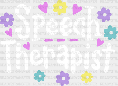 Flower Speech Therapist Design - Dtf Heat Transfer Adult Unisex S & M (10’’) / White