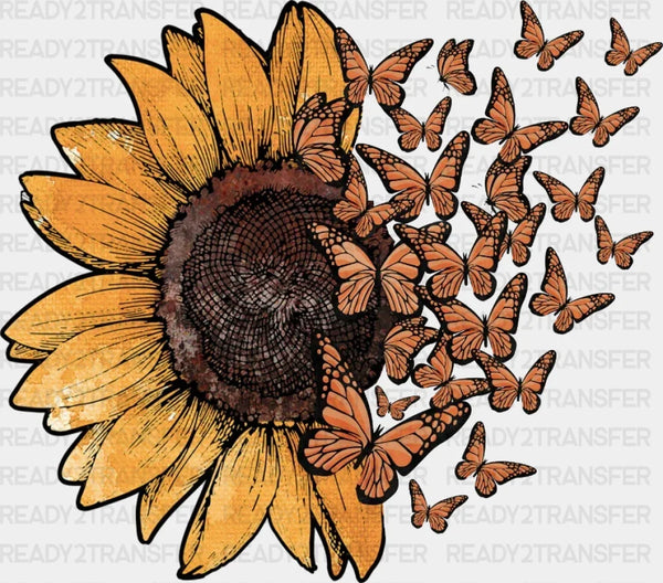 Flower With Butterfly DTF Transfer