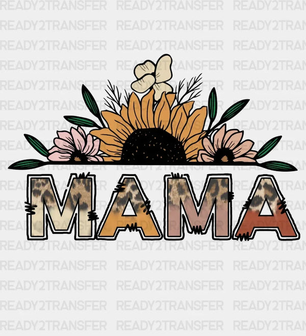 Flower With Leaves Mama DTF Transfer