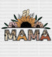 Flower With Leaves Mama DTF Transfer ready2transfer Black