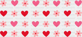 Flowers And Hearts - Valentine's Day Cup Wrap UV Sticker Permanent UV DTF Decal ready2transfer