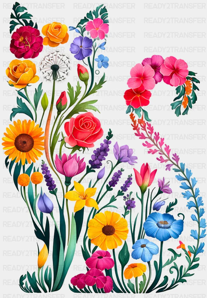 Flowers - Cats DTF Transfer ready2transfer