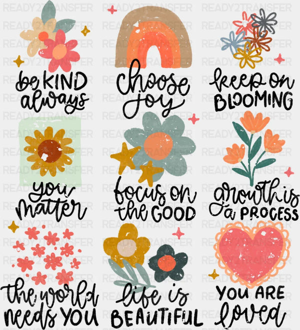 Flowers Heart Rainbow - Mental Health DTF Transfer