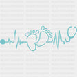 Foot Print, ECG Line - Pediatric Nurse DTF Transfers ready2transfer
