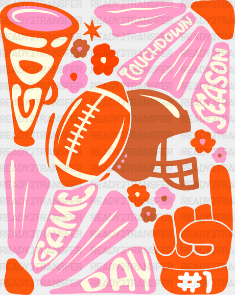 Football Doodles Design - Dtf Heat Transfer