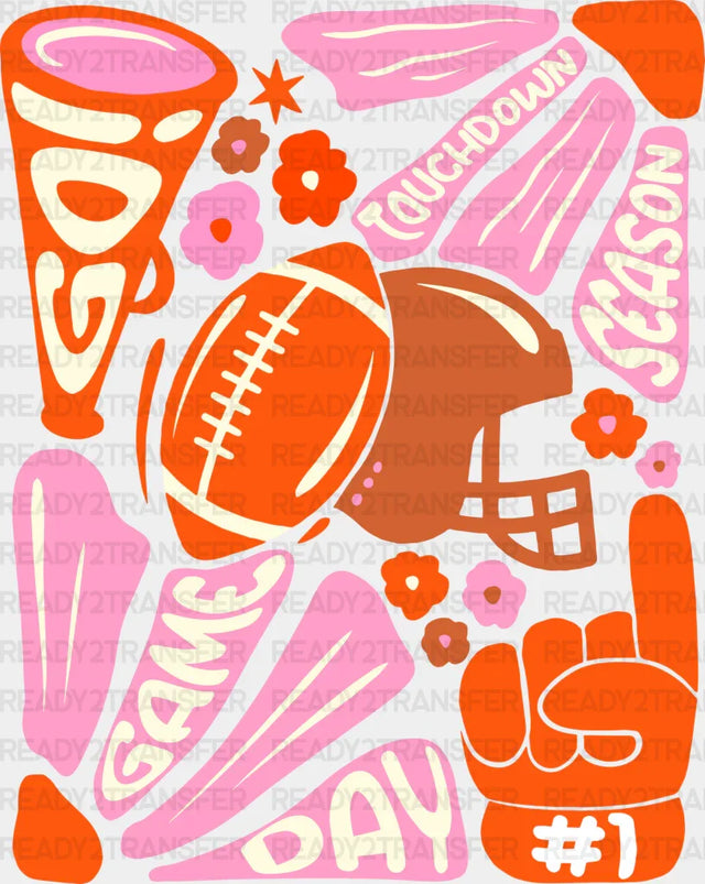 Football Doodles Design - Dtf Heat Transfer