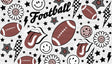 Football Smiley Flowers - Cup Wrap Uv Sticker Permanent Dtf Decal
