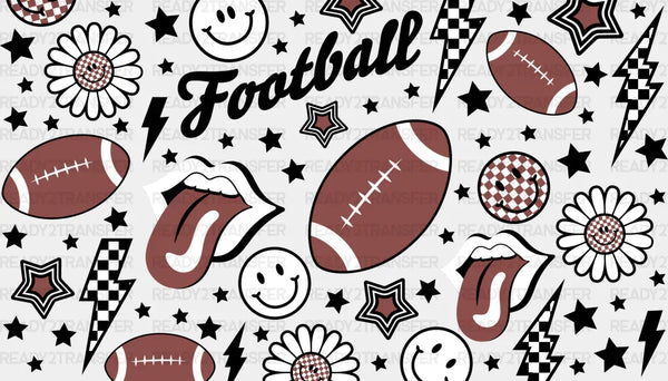 Football Smiley Flowers - Football Cup Wrap UV Sticker Permanent UV DTF Decal