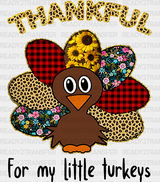 For My Little Turkeys - Thanksgiving Dtf Transfer Adult Unisex S & M (10’’) / Dark Color Design