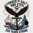 Forged Of Salt And Steel - Navy DTF Transfers - Adult Unisex - S & M (10’’) / Dark Color Design (See Imaging)