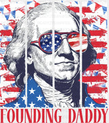 Founding Daddy Red & White - 4th Of July DTF Transfer Adult Unisex - S & M (10’’) / Red Color Design (See Imaging)
