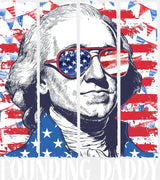 Founding Daddy Red & White - 4th Of July DTF Transfer Adult Unisex - S & M (10’’) / Light Color Design (See Imaging)