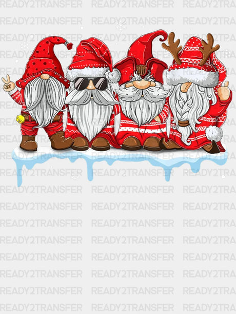 Four Christmas Gnomies Dtf Transfer