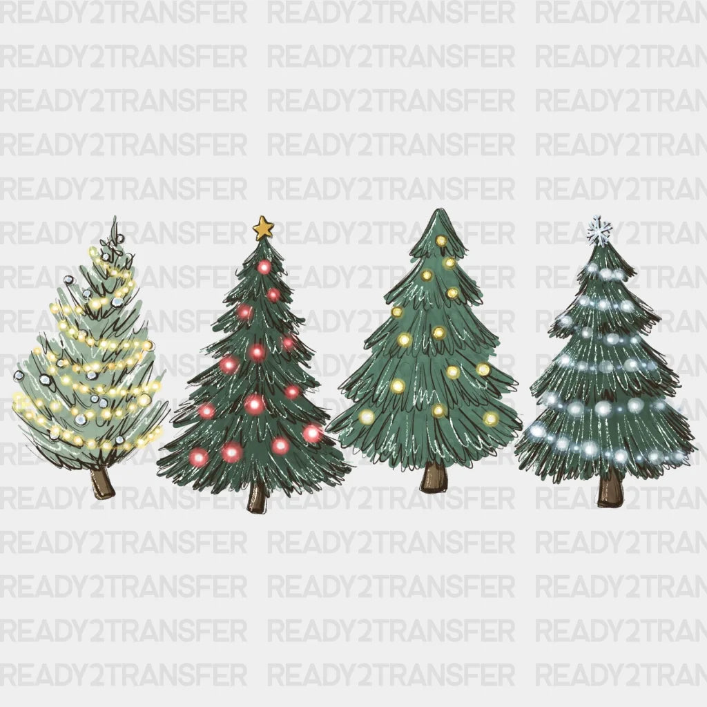 Four Christmas Trees Dtf Transfer