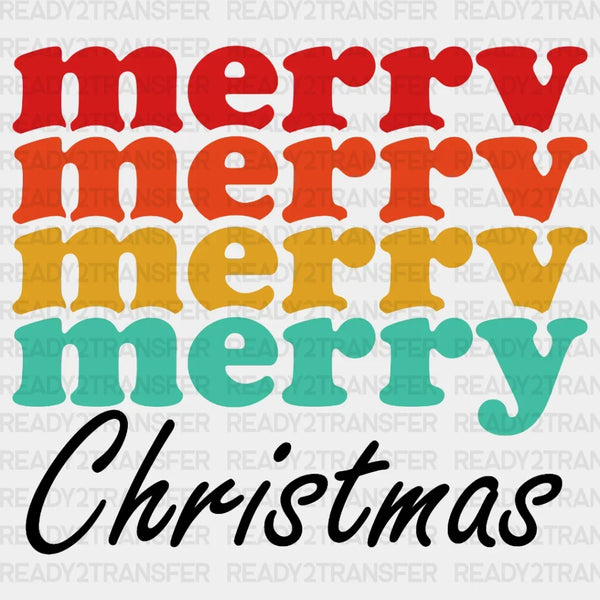 Four Merry Christmas DTF Transfer