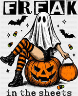 Freak In The Sheets - Halloween DTF Transfer Adult Unisex - S & M (10’’) / Dark Color Design (See Imaging)