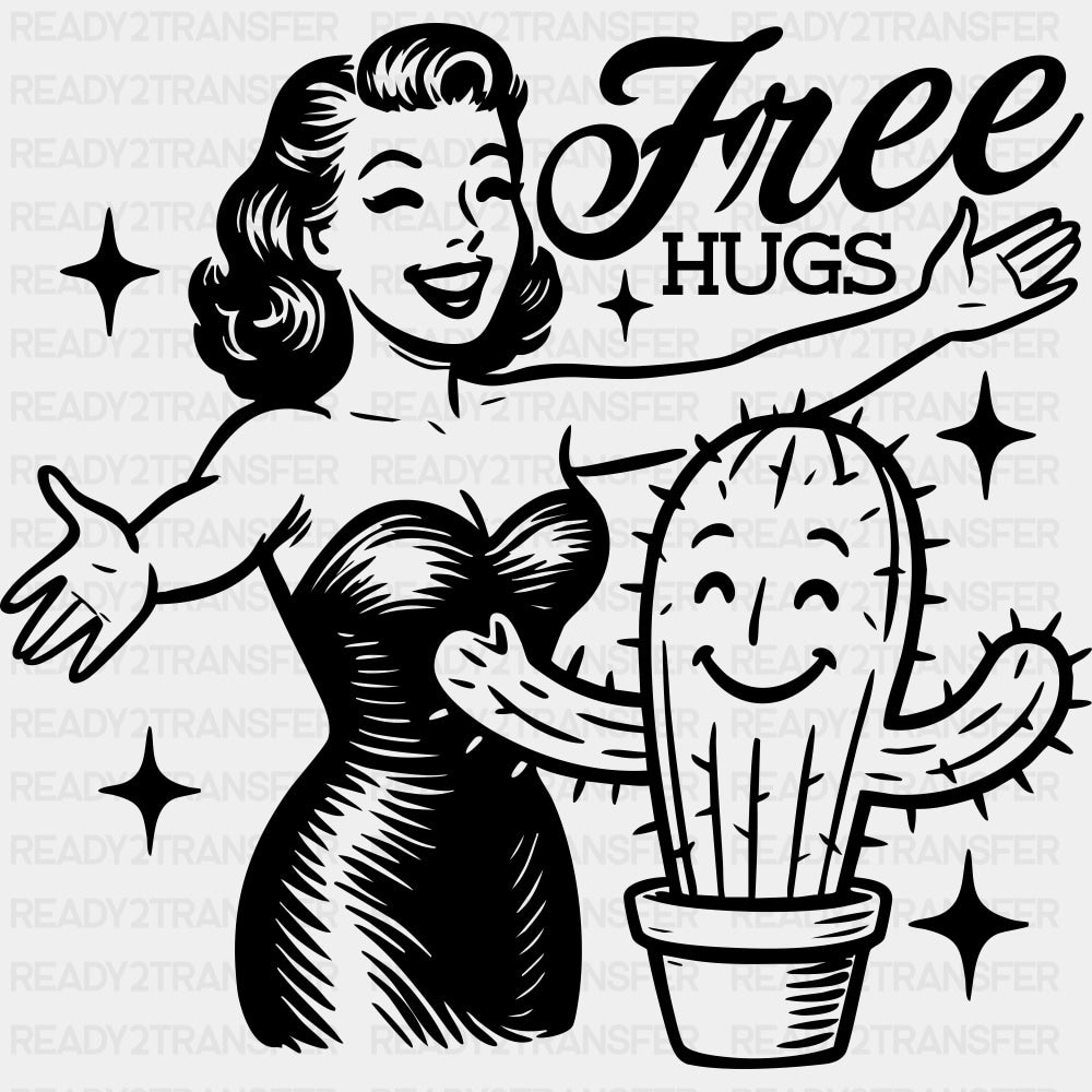 Free Hugs - Plants DTF Transfers ready2transfer Dark Color Design (See Imaging)