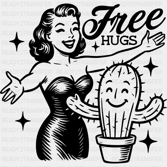 Free Hugs - Plants DTF Transfers ready2transfer Dark Color Design (See Imaging)