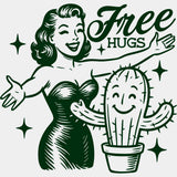 Free Hugs - Plants DTF Transfers ready2transfer Green Color Design (See Imaging)
