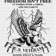 Freedom Isn’t Free - Army DTF Transfers - Adult Unisex - S & M (10’’) / Dark Color Design (See Imaging)