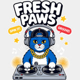 Fresh Paws Spin It - Music DTF Transfers - Adult Unisex - S & M (10’’) / Light Color Design (See Imaging)